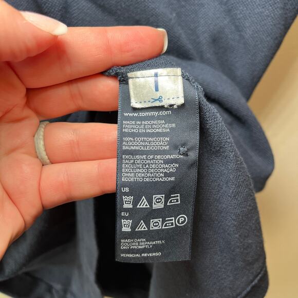 Tommy Hilfiger Men's Custom Fit Cotton Polo Shirt Navy Red White Size X-Large - Picture 4 of 5